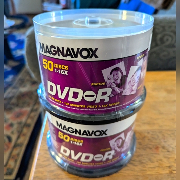 2 NWT 50 EA. Magnavox DVD-R Recordable Disks